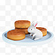 3D中秋月饼兔子场景
