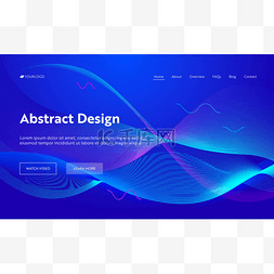 数字创意背景图片_蓝色抽象几何频率波形状登陆页背