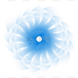 蓝色的风扇图片_半透明的蓝色风扇由大量的元素组