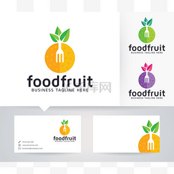 食品水果矢量标志与替代颜色和名