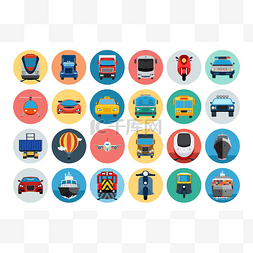 Flat Transport Icons 1