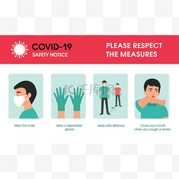 通告图片_Coronavirus covid-19安全措施。戴上口