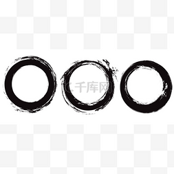 分开的图片_一组黑色圆圈粗划过。圆形墨迹笔