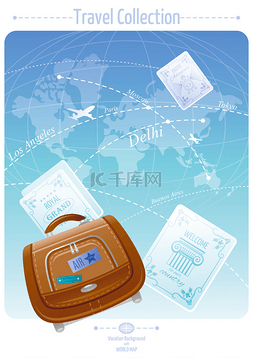 行李标签图片_渡假、 旅游横幅概念设计与世界