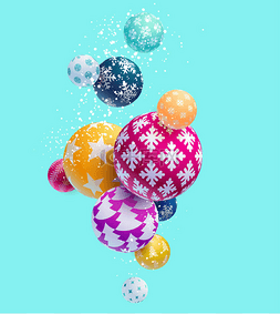 Colorful decorative Christmas balls. Abstract