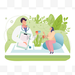 smartphone图片_Online doctor consultation vector illustratio