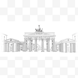勃兰登堡门矢量图图片_位于德国柏林的勃兰登堡城门