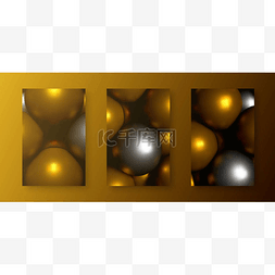 创意抽象背景与金色光泽3D球. 