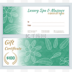 Spa, massage gift certificate template