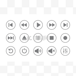 音乐播放器app图片_媒体播放器控制图标。播放按钮图