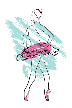 芭蕾舞女图片_矢量手绘图芭蕾舞女演员图