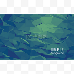 Low poly 3d abstract vector background. Green