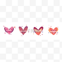 创意红心图标集。情人节符号符号