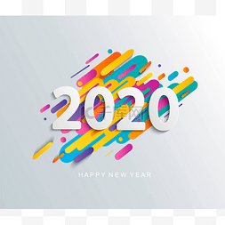 现代运动背景的新年 2020 卡.