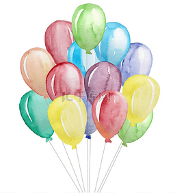 彩色气球图片_在白色背景上孤立的彩色气球