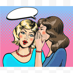Women whisper pop art comic vector