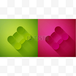 绿色和粉色图片_在绿色和粉色背景上隔离的剪纸的