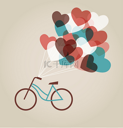 情人节贺卡图片_情人节贺卡与双人自行车
