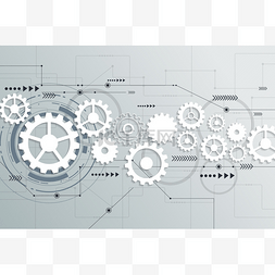 未来电路板图片_矢量抽象未来派齿轮工程电路板上