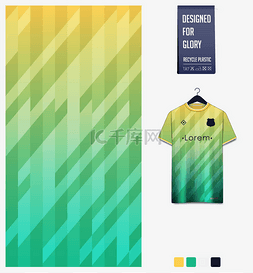 足球服装图片_面料图案的设计。黄色的绿色渐变