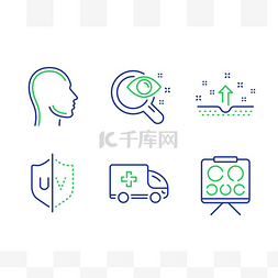 化妆品标志图片_清洁皮肤，紫外线保护和头部图标