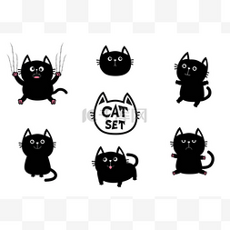 可爱猫抓图片_黑色的肥猫套. 