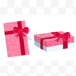 情人节礼物长方形盒子，顶部和侧