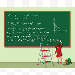 在黑板上写图片_女孩求解该方程