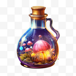 瓶图标图片_魔法瓶图标液体紫色游戏免扣元素