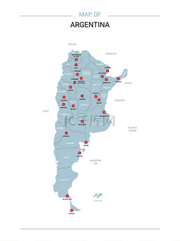 阿根廷矢量图。可编辑的模板与区