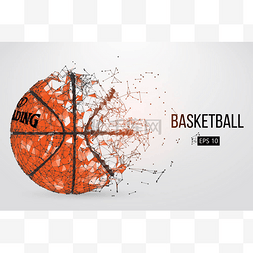 矢量点线背景图片_篮球球的轮廓。矢量图