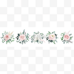 粉红玫瑰，兰花，茶花，白色水仙