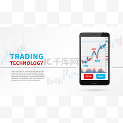 股票交易图图片_外汇交易烛台图表在移动屏幕上