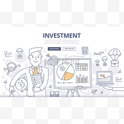网络构建图片_Investment Doodle Concept