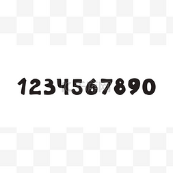 数字字体装饰手绘字体,矢量数字