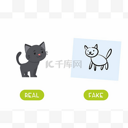 排版图片_猫的绘图和猫的真正图解与排版. 