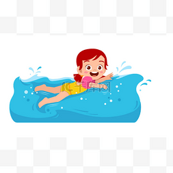 cute little kid girl swim under water on summ