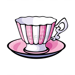 茶杯碟图片_矢量茶杯子与杯碟