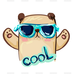 hand drawn bear with sunglasses