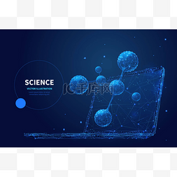 software图片_High tech science low poly wireframe banner v