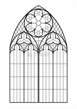 拱门图片_现实的哥特式中世纪等高线窗或拱