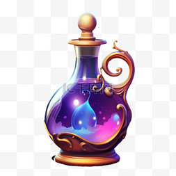 魔法瓶紫色图标游戏免扣元素装饰