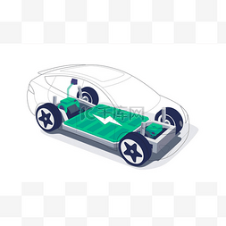 矢量滑板图片_电动汽车底盘高能电池封装模块化
