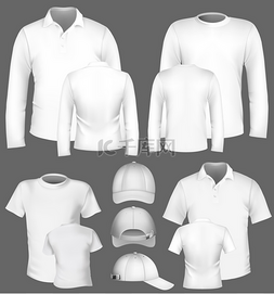 polo衫素材图片_矢量的 t 恤、 polo 衫和运动衫的设
