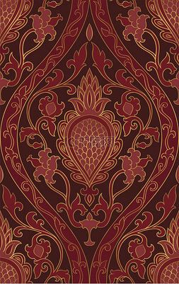 东方勃艮第装饰品。用于地毯、纺