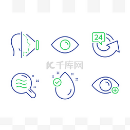 放大镜眼睛图片_眼睛，脸 ID 和皮肤条件图标设置