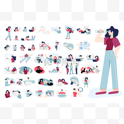 network图片_Set of modern flat design people icons of soc