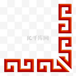中国风中式图案转角装饰边框元素