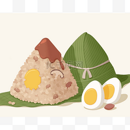 味道鲜美的米饭饺子，配上咸蛋蛋