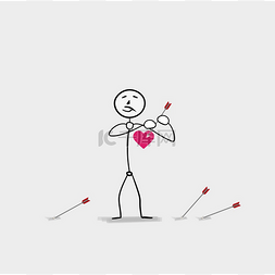 man piercing heart by an arrow